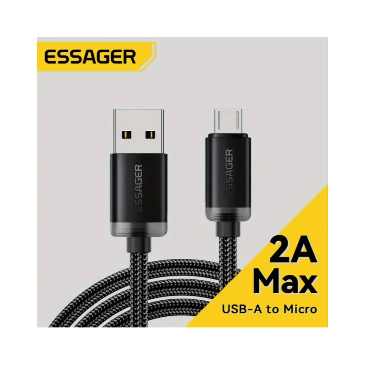CABLE ESSAGER USB-A A USB-C 1M NEGRO