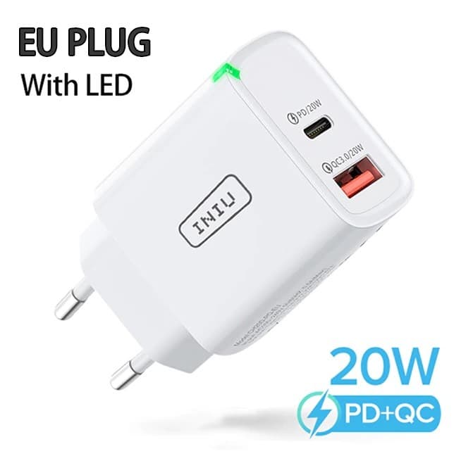 Cargador carga rápida PD 20W - QC 3.0/20W