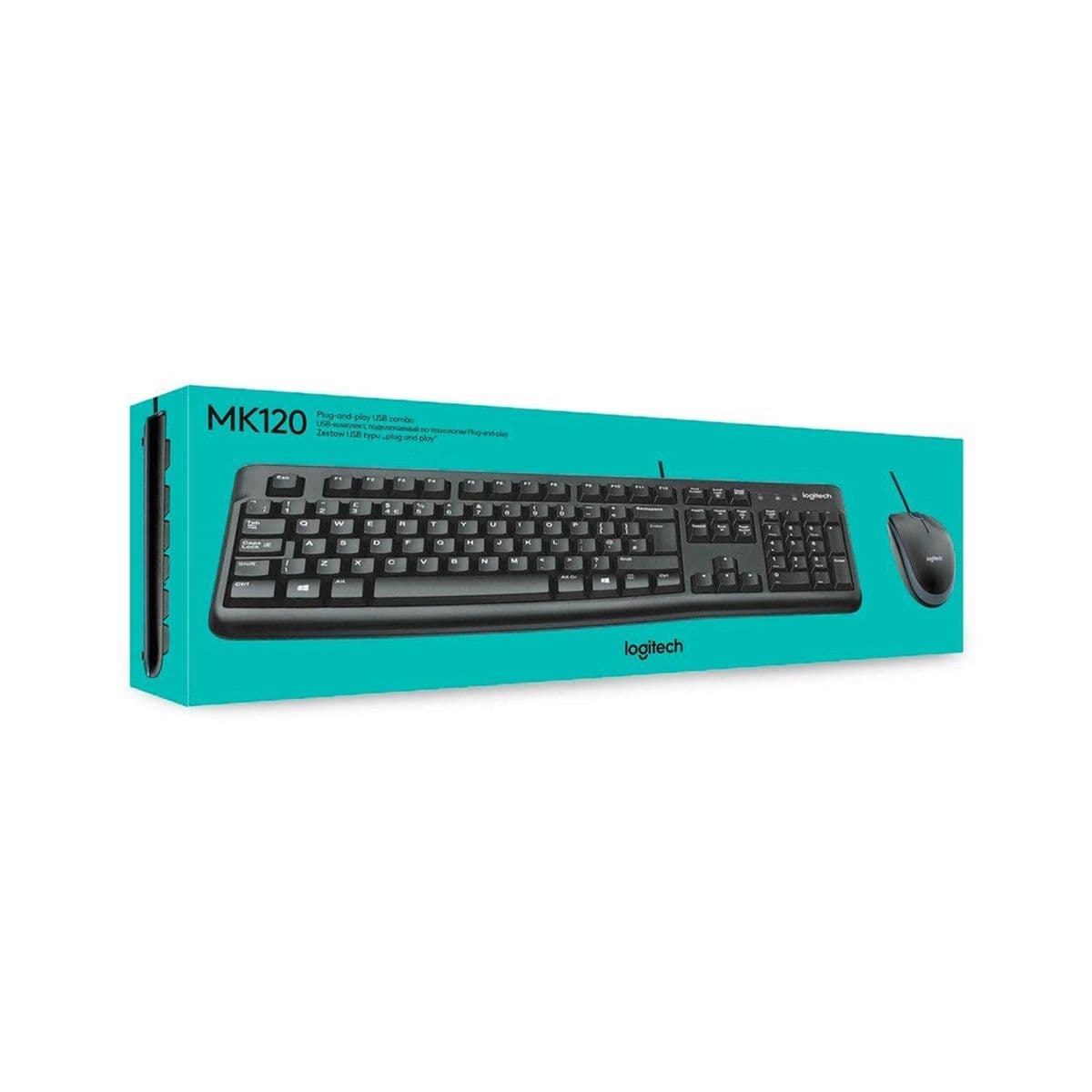 Kit Teclado y Mouse Logitech MK120, Alambrico USB