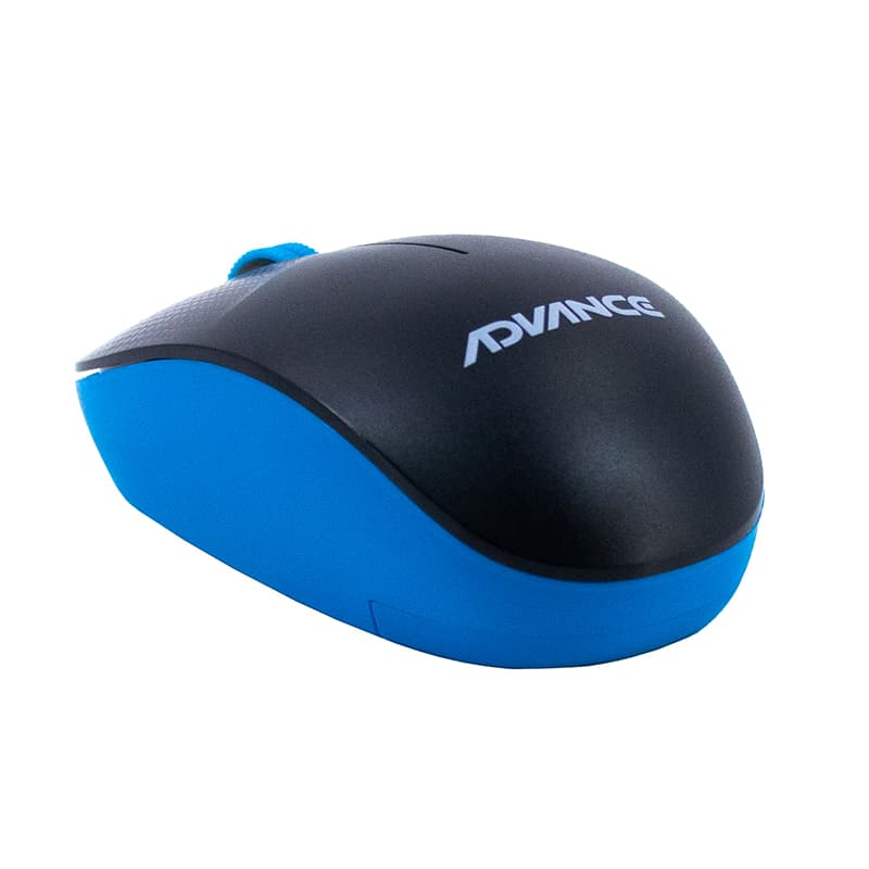 Mouse inalambrico ADV-1238S, USB, 3 botones, azul