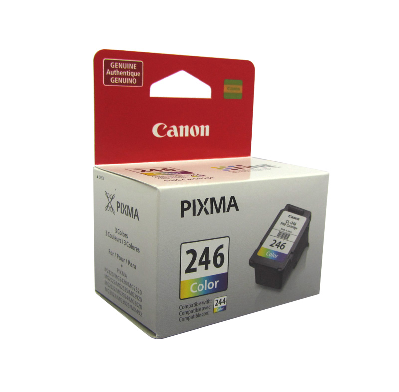 Cartucho de tinta Canon CL-246, Tri-Color, FINE Technology, 180 paginas.